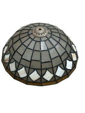 Vintage Tifany Style Geometric Design Stained Glass Shade